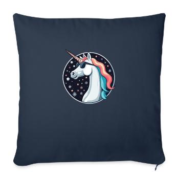 Unicorn Christmas Drawing - Sofa pillowcase 17,3'' x 17,3'' (45 x 45 cm) - navy - Front