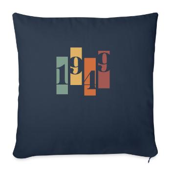 1949 vintage rétro - Housse de coussin décorative 45 x 45 cm - bleu marine - Devant