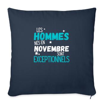 Les hommes nes en Novembre exceptionnels - Housse de coussin décorative 45 x 45 cm - bleu marine - Devant