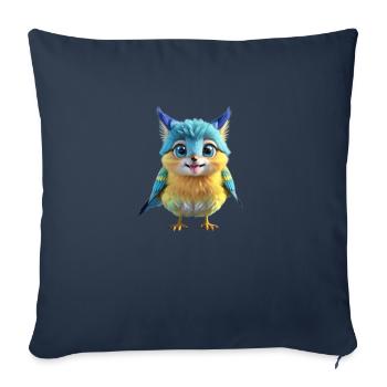 Oiseau jaune mignon - Housse de coussin décorative 45 x 45 cm - bleu marine - Devant