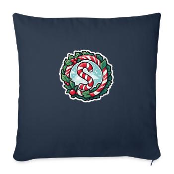 Candy Cane Christmas Drawing - Sofa pillowcase 17,3'' x 17,3'' (45 x 45 cm) - navy - Front