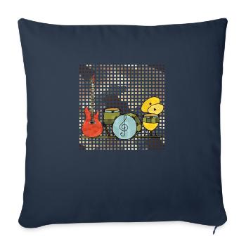 Instruments de musique - Housse de coussin décorative 45 x 45 cm - bleu marine - Devant