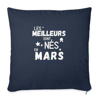 Les meillures sont nes en Mars - Housse de coussin décorative 45 x 45 cm - bleu marine - Devant