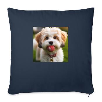 Verspielter Bolonka Zwetna Welpe - Sofakissenbezug 45 x 45 cm - Navy - Vorne