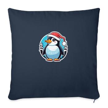 Penguin Christmas Illustration - Sofa pillowcase 17,3'' x 17,3'' (45 x 45 cm) - navy - Front