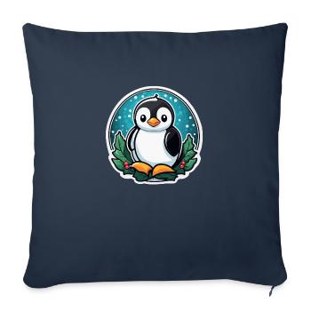 Penguin Christmas Illustration - Sofa pillowcase 17,3'' x 17,3'' (45 x 45 cm) - navy - Front