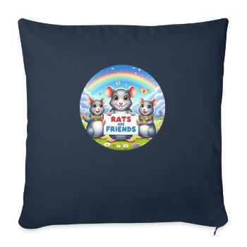Les rats sont des amis - Housse de coussin décorative 45 x 45 cm - bleu marine - Devant