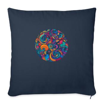Psychedelischer Wirbel - Sofakissenbezug 45 x 45 cm - Navy - Vorne