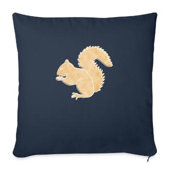 Squirrel, Boho Line Art Design, Series "Woods" - Sofa pillowcase 17,3'' x 17,3'' (45 x 45 cm) - navy - Front