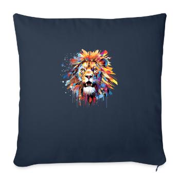 Löwe Tier Freiheit Welt Wildlife Wonder Abstrakt - Sofakissenbezug 45 x 45 cm - Navy - Vorne