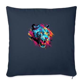 Panther Animal Freedom World Wildlife Abstract - Sofa pillowcase 17,3'' x 17,3'' (45 x 45 cm) - navy - Front