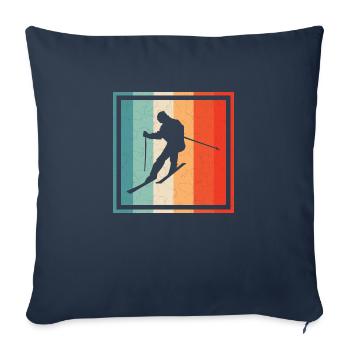Ski retro - Sofa pillowcase 17,3'' x 17,3'' (45 x 45 cm) - navy - Front