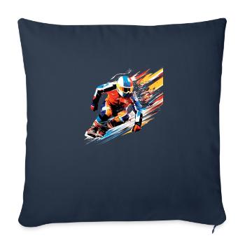 Snowboard Sport Game Champion Competition Abstract - Sofa pillowcase 17,3'' x 17,3'' (45 x 45 cm) - navy - Front