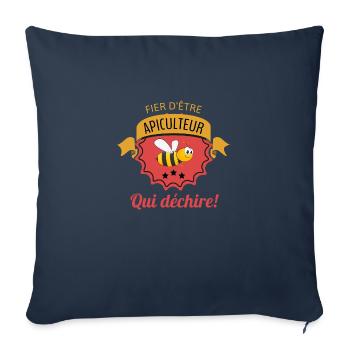 Apiculteur - Housse de coussin décorative 45 x 45 cm - bleu marine - Devant