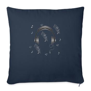 Écouteur - Housse de coussin décorative 45 x 45 cm - bleu marine - Devant
