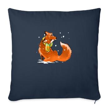 Fox in the snow - Sofa pillowcase 17,3'' x 17,3'' (45 x 45 cm) - navy - Front