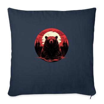 Ours de la lune - Housse de coussin décorative 45 x 45 cm - bleu marine - Devant