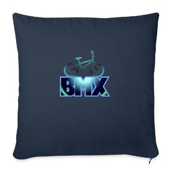 Vélo BMX bleu - Housse de coussin décorative 45 x 45 cm - bleu marine - Devant