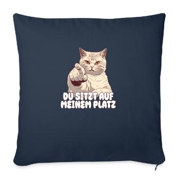 Katze - Du sitzt auf meinem platz - Sofakissenbezug 45 x 45 cm - Navy - Vorne