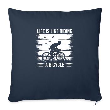 vélo vélo vélo mode de vie sain transport - Housse de coussin décorative 45 x 45 cm - bleu marine - Devant
