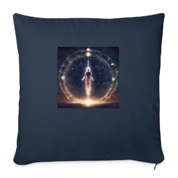 Univers de Spiritualité - Housse de coussin décorative 45 x 45 cm - bleu marine - Devant