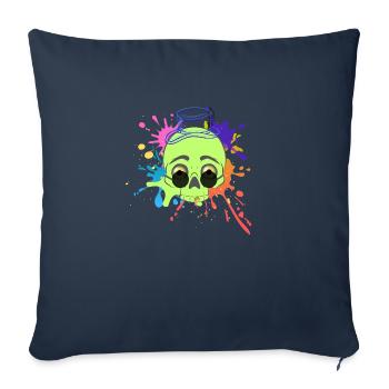 Splash Skull - Sofa pillowcase 17,3'' x 17,3'' (45 x 45 cm) - navy - Front