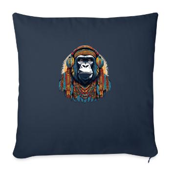 Gorille - Housse de coussin décorative 45 x 45 cm - bleu marine - Devant