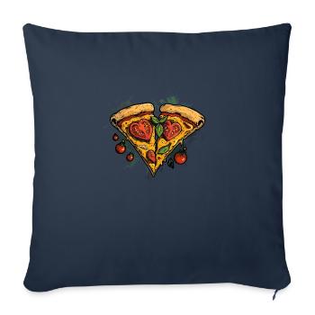 Love pizza - Sofa pillowcase 17,3'' x 17,3'' (45 x 45 cm) - navy - Front