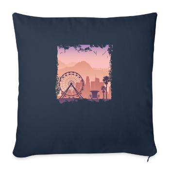 Los angeles californie voyage ville usa amérique - Housse de coussin décorative 45 x 45 cm - bleu marine - Devant