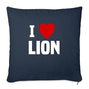 I love Lion - Sofa pillowcase 17,3'' x 17,3'' (45 x 45 cm) - navy - Front