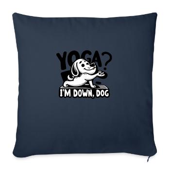 Yoga? Im down Dog - Sofa pillowcase 17,3'' x 17,3'' (45 x 45 cm) - navy - Front