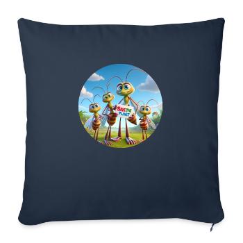 Famille des moustiques - Housse de coussin décorative 45 x 45 cm - bleu marine - Devant