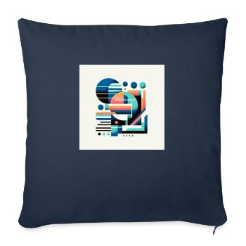 Futuristic geometry - Sofa pillowcase 17,3'' x 17,3'' (45 x 45 cm) - navy - Front