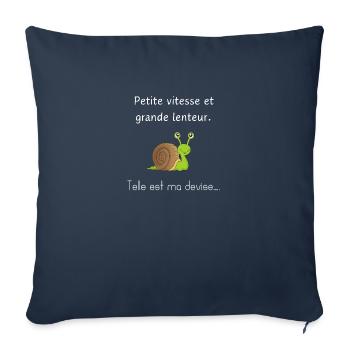 Petit vitesse et grande lenteur - Housse de coussin décorative 45 x 45 cm - bleu marine - Devant