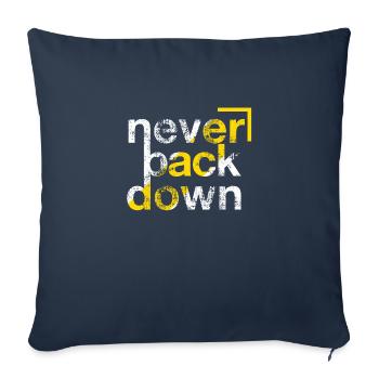Persévérance Illustrée : La Devise 'Ne jamais recu - Housse de coussin décorative 45 x 45 cm - bleu marine - Devant