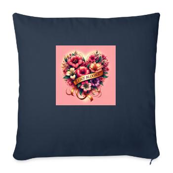 Love Blooms - Sofa pillowcase 17,3'' x 17,3'' (45 x 45 cm) - navy - Front