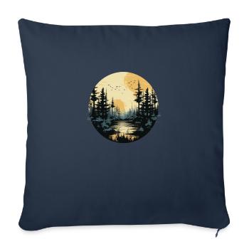 Full moon woods - Sofa pillowcase 17,3'' x 17,3'' (45 x 45 cm) - navy - Front