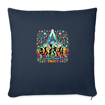 Danse et musique : Art de l’ambiance festive - Housse de coussin décorative 45 x 45 cm - bleu marine - Devant