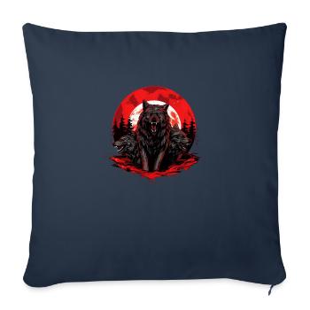 Rage des loups - Housse de coussin décorative 45 x 45 cm - bleu marine - Devant