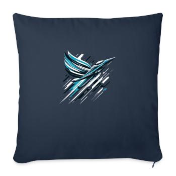 Fliegender Cyber-Schwan - Sofakissenbezug 45 x 45 cm - Navy - Vorne