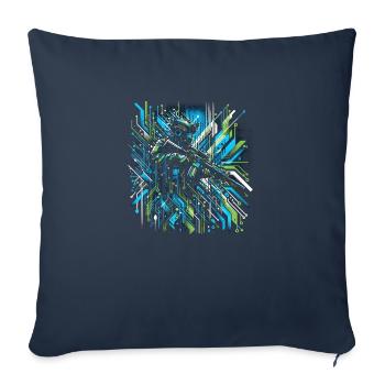 Kybernetische Soldaten-Schnittstelle - Sofakissenbezug 45 x 45 cm - Navy - Vorne