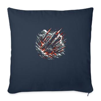 Barrage de châtiment - Housse de coussin décorative 45 x 45 cm - bleu marine - Devant