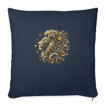 Lion Gold motifs - Housse de coussin décorative 45 x 45 cm - bleu marine - Devant