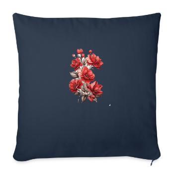 Beautiful Red Flower - Sofa pillowcase 17,3'' x 17,3'' (45 x 45 cm) - navy - Front