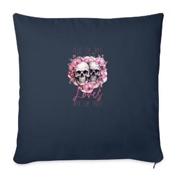 All of me loves all of you Valentinstag Skelette - Sofakissenbezug 45 x 45 cm - Navy - Vorne