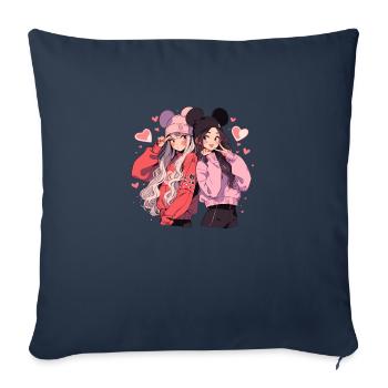 Cuties - Housse de coussin décorative 45 x 45 cm - bleu marine - Devant
