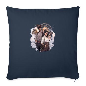 Steampunk Couple - Housse de coussin décorative 45 x 45 cm - bleu marine - Devant