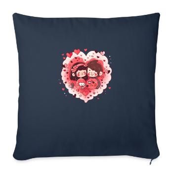 Amoureux - Housse de coussin décorative 45 x 45 cm - bleu marine - Devant