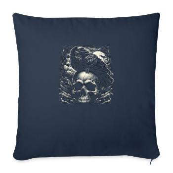 Veillée nocturne - Housse de coussin décorative 45 x 45 cm - bleu marine - Devant