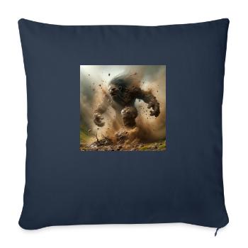 Troll emerging from the earth - Sofa pillowcase 17,3'' x 17,3'' (45 x 45 cm) - navy - Front